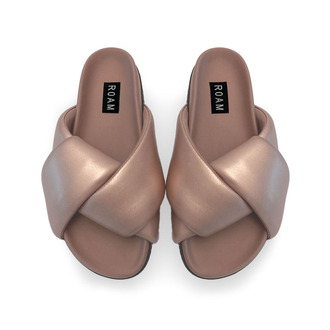 rose gold bow sandals