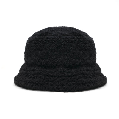 ROAM Fuzzy Bucket Hat Black Faux Shearling