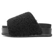 ROAM FUZZY PLATFORM BLACK FAUX SHEARLING