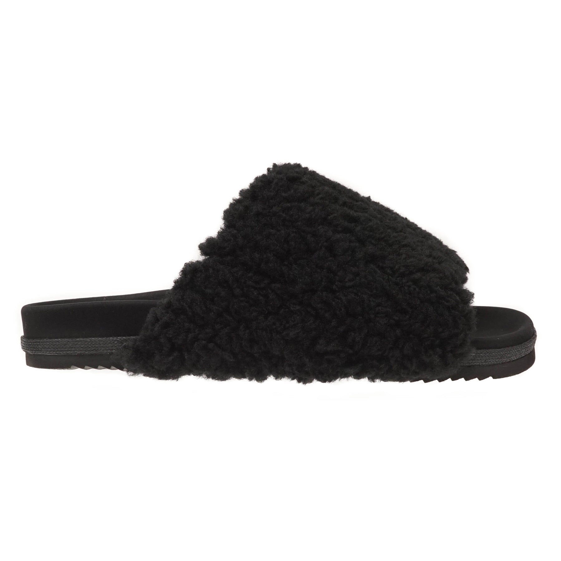 ROAM Fuzzy Slippers Black Faux Shearling – R0AM