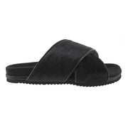 ROAM  Cross Sandals Black Calf Hair