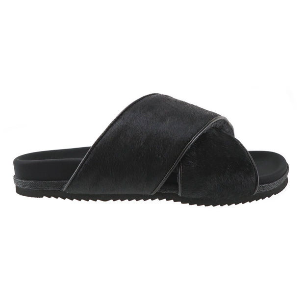 ROAM  Cross Sandals Black Calf Hair