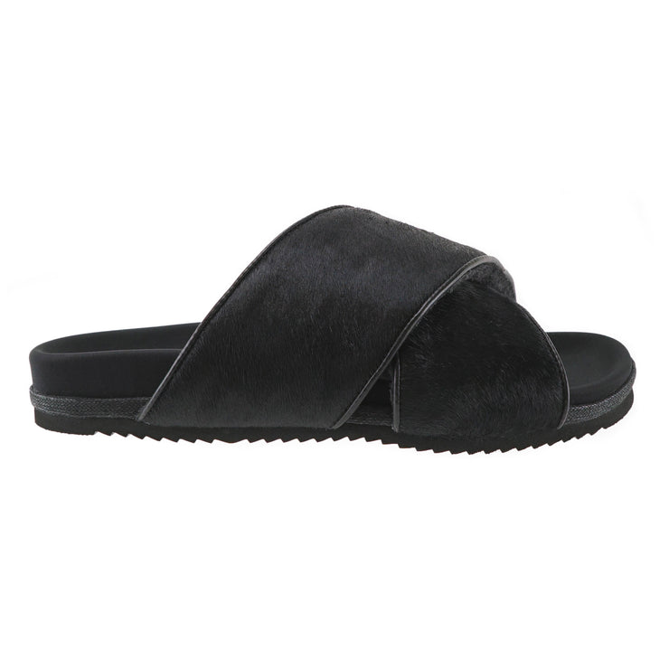 ROAM  Cross Sandals Black Calf Hair