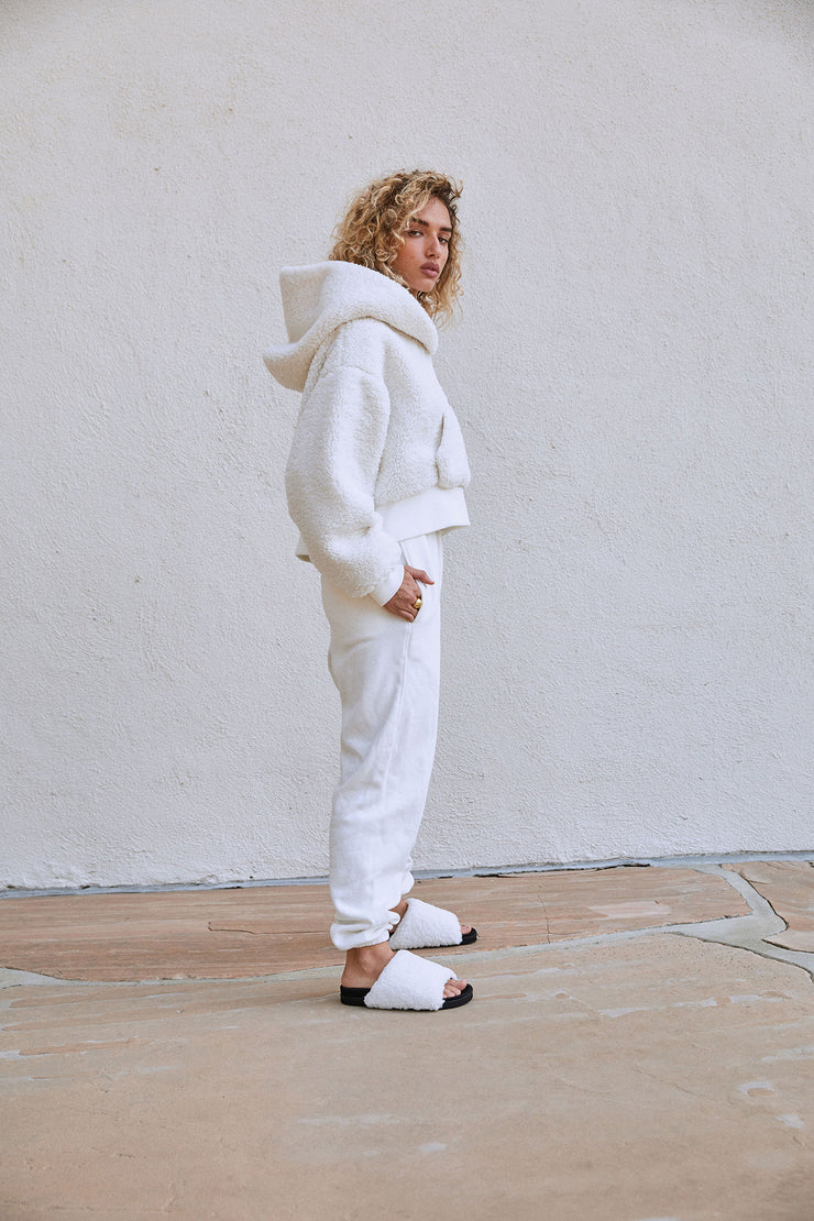 ROAM Fuzzy Pullover White Faux Shearling