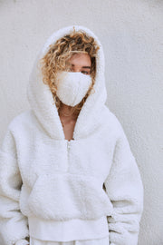 ROAM Fuzzy Pullover White Faux Shearling