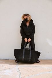 ROAM Fuzzy Shopper Black Faux Shearling