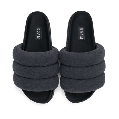 ROAM Jersey Puffy Sandals Charcoal