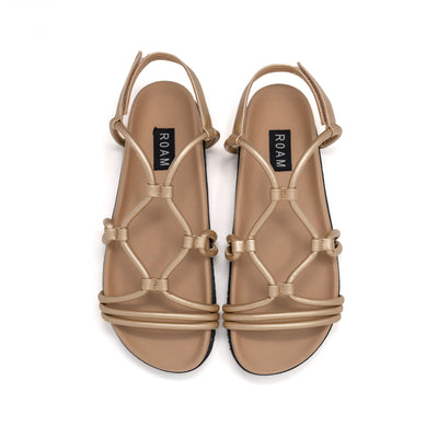 ROAM LINKY SANDALS GOLD VEGAN LEATHER