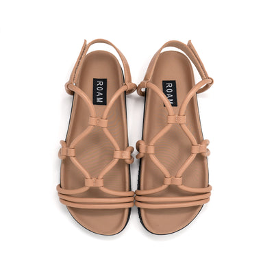 ROAM LINKY SANDALS NUDE VEGAN LEATHER – R0AM