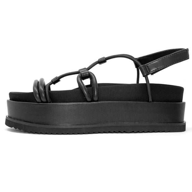 ROAM Linky Platform Sandal Black Vegan Leather