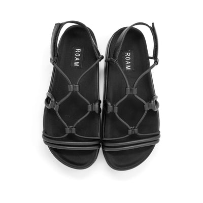 ROAM Linky Platform Sandal Black Vegan Leather