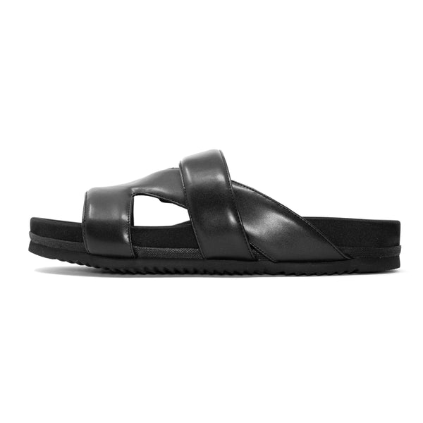 ROAM MEN'S 7 SANDALS BLACK VEGAN LEATHER