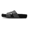 ROAM MEN'S FUZZY CRESCENT SANDALS BLACK VEGAN LEATHER