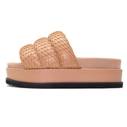 ROAM PLATFORM MESH PUFFY SANDALS NUDE VEGAN LEATHER