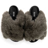 ROAM Mink Cloud Slippers Khaki Faux Fur