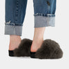 ROAM Mink Cloud Slippers Khaki Faux Fur