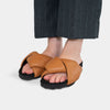 ROAM Foldy Puffy Sandals Cognac Vegan Leather