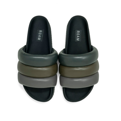 ROAM PUFFY SANDALS MOSS VEGAN LEATHER