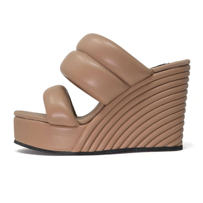 ROAM STRATA WEDGE PUFFY NUDE VEGAN LEATHER