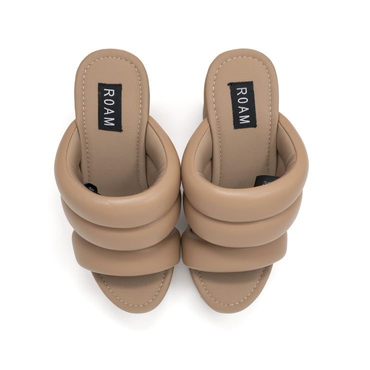 ROAM STRATA WEDGE PUFFY NUDE VEGAN LEATHER