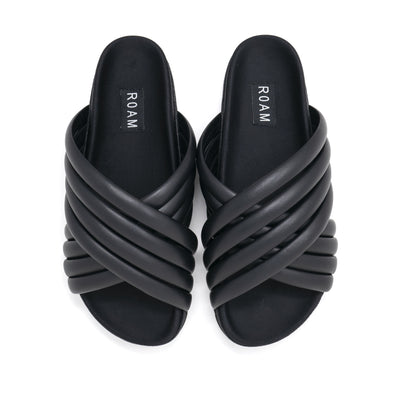 ROAM Super Cross Sandals Black Vegan Leather