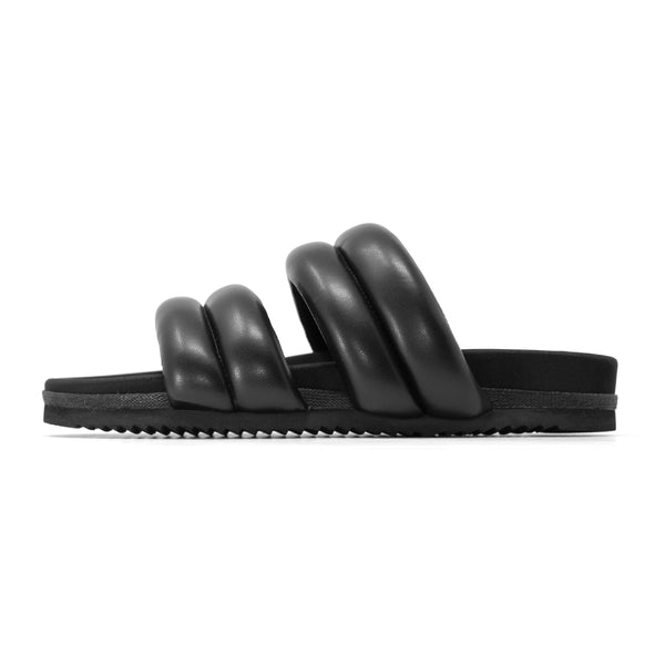 ROAM DBLDBL PUFF PUFF SANDALS BLACK VEGAN LEATHER