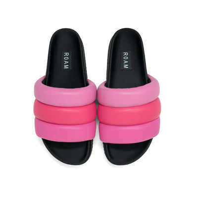 ROAM PUFFY SANDALS FUCHSIA VEGAN LEATHER