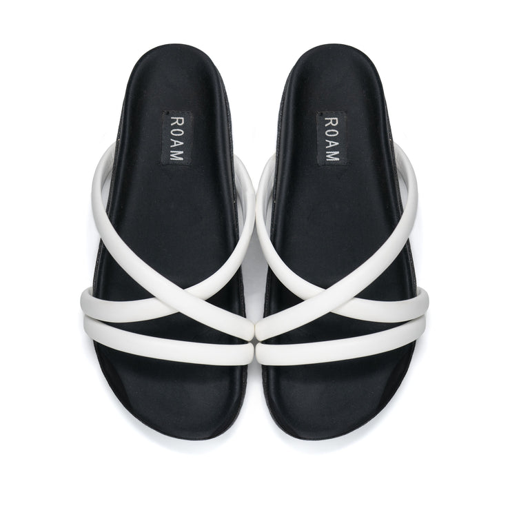 ROAM Tubey Sandals White Faux Leather