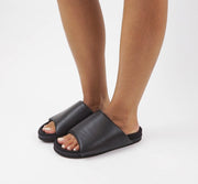 ROAM Leather Slippers Black Vegan Leather