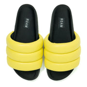 ROAM Puffy Sandals Lemon Vegan Leather