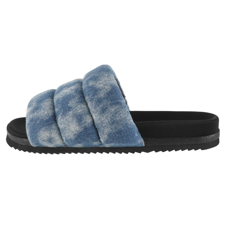 ROAM Puffy Sandals Denim Shibori Cloud Wash