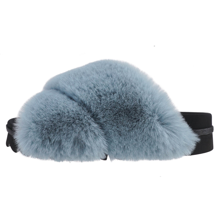 ROAM Cloud Slippers Blue Faux Fur