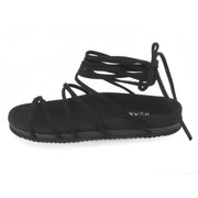 ROAM Rope Sandals Black Faux Suede